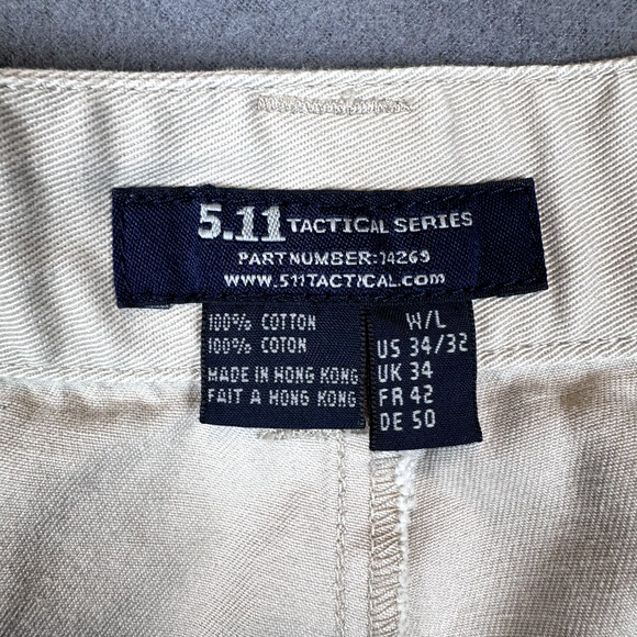 511 Tactical Pants Mens 34x32 Covert Khaki Twill Shooting Pockets Police EMT Tan - Picture 9 of 11